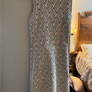 Hollister Black and White Patterned Mini Dress with a Cross Back